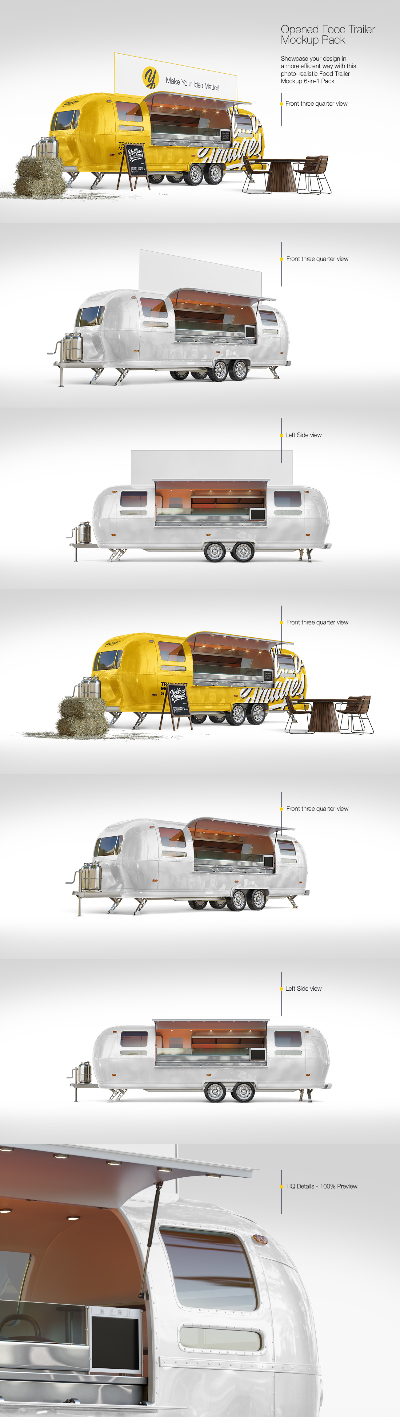 Opened Food Trailer Mockup Pack Opened Food Trailer Mockup Pack