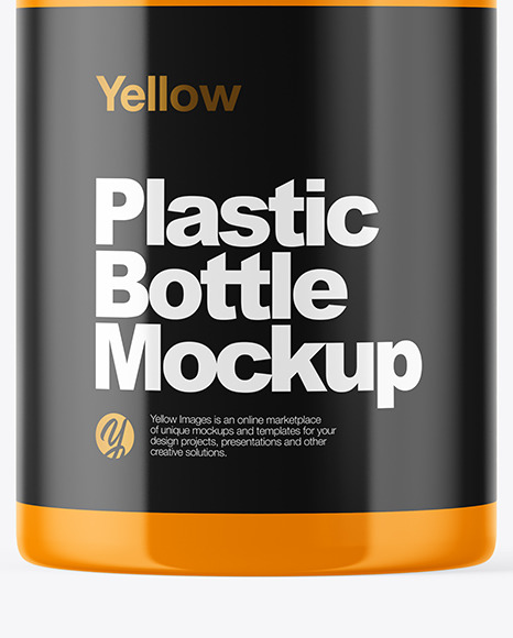 Glossy Plastic Bottle with Pump Mockup