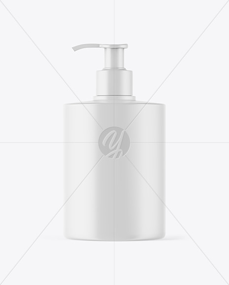 Matte Plastic Bottle with Pump Mockup