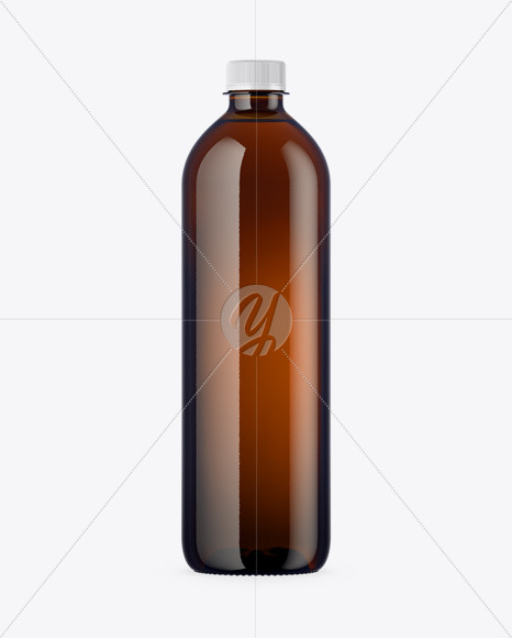 Plastic Amber Bottle Mockup