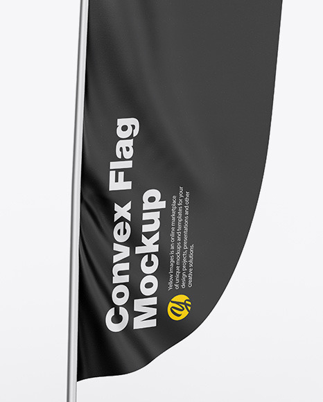 Glossy Convex Flag Mockup