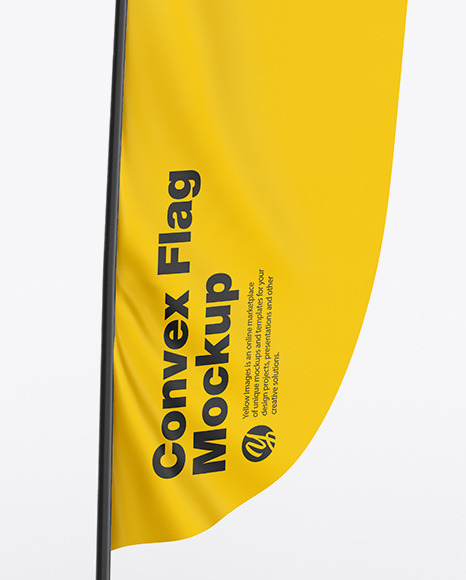 Glossy Convex Flag Mockup