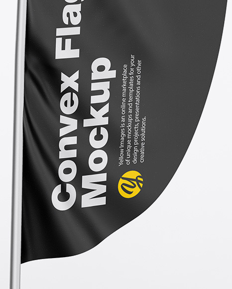 Glossy Convex Flag Mockup