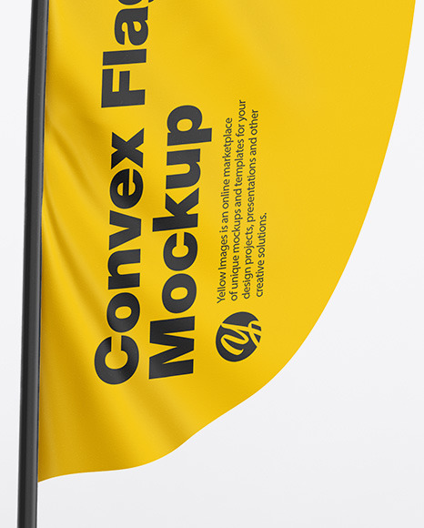 Glossy Convex Flag Mockup