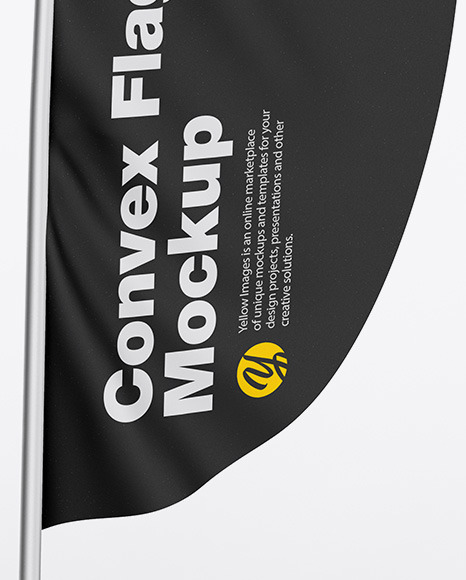 Matte Convex Flag Mockup