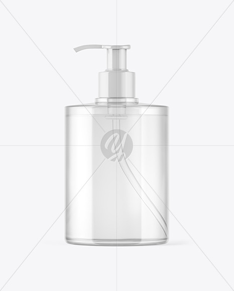 Clear Plastic Bottle with Pump Mockup