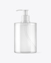 Clear Plastic Bottle with Pump Mockup