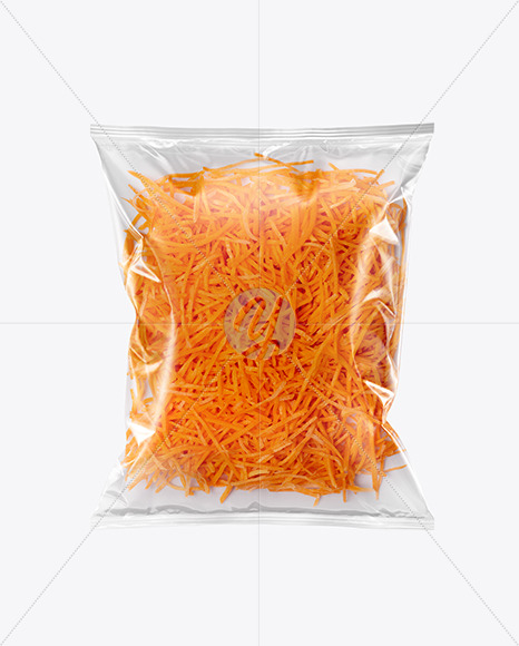 Plastic Bag With Shredded Carrot Mockup