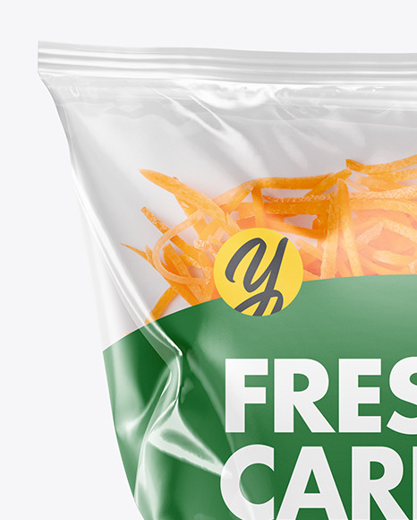 Plastic Bag With Shredded Carrot Mockup