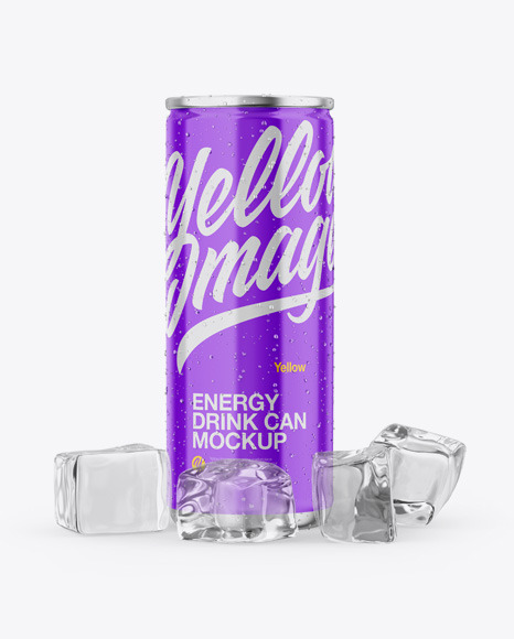 Metallic Can W/ Glossy Finish Mockup