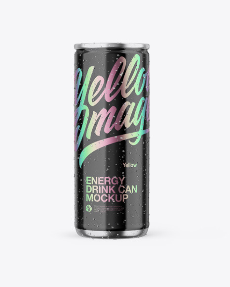 Metallic Can W/ Glossy Finish Mockup