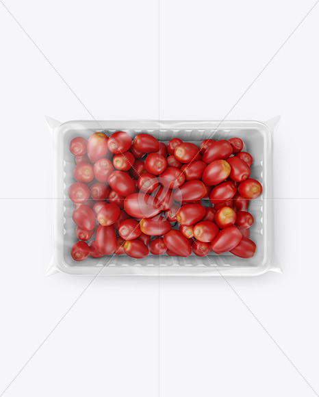 Plastic Tray with Tomatoes Mockup