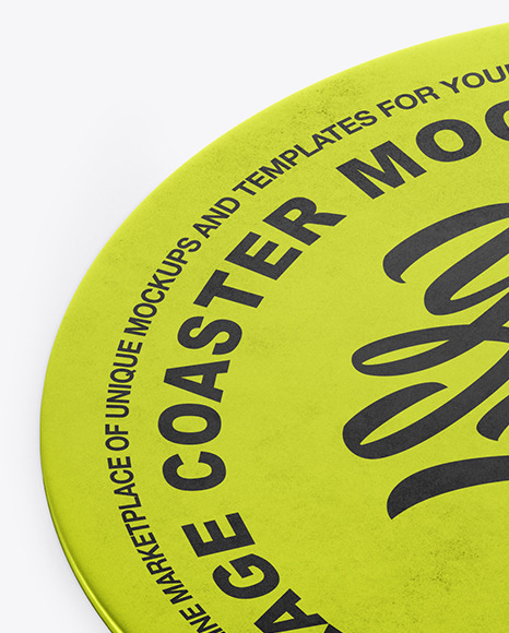 Metallized Beverage Coaster Mockup