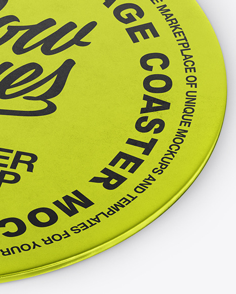 Metallized Beverage Coaster Mockup