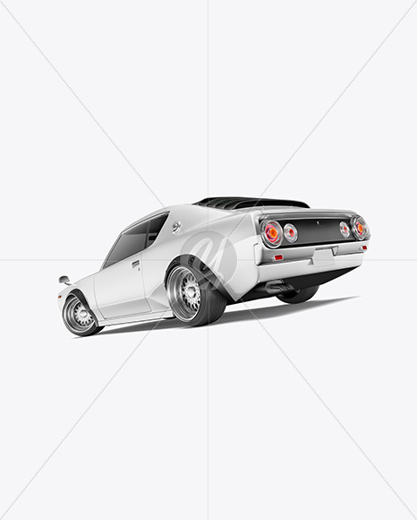 Retro Sport Car Mockup - Half Side View