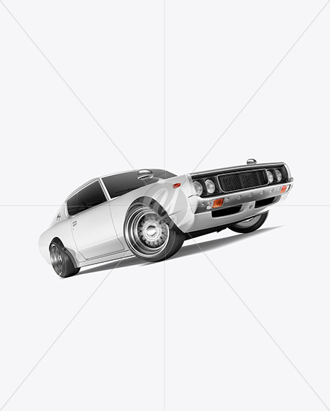 Retro Sport Car Mockup - Half Side View