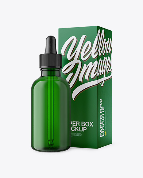 50ml Green Glass Dropper Bottle W/ Box