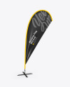 Matte Teardrop Flag Mockup - Half Side View