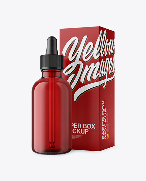 50ml Red Glass Dropper Bottle W/ Box