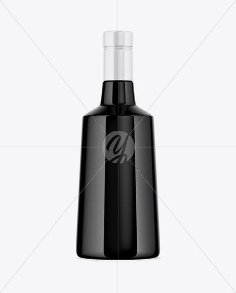 Black Glass Bottle Mockup