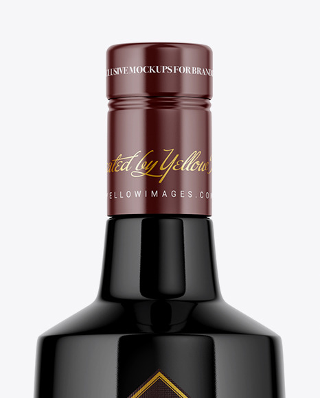 Black Glass Bottle Mockup