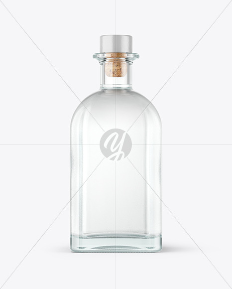 Clear Glass Gin Bottle Mockup