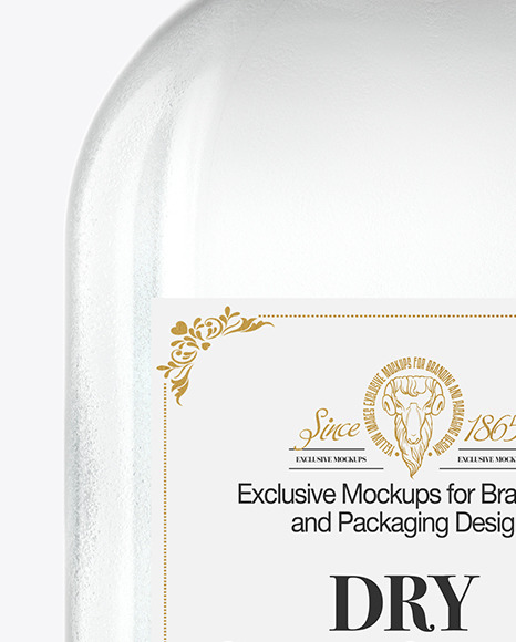 Clear Glass Gin Bottle Mockup