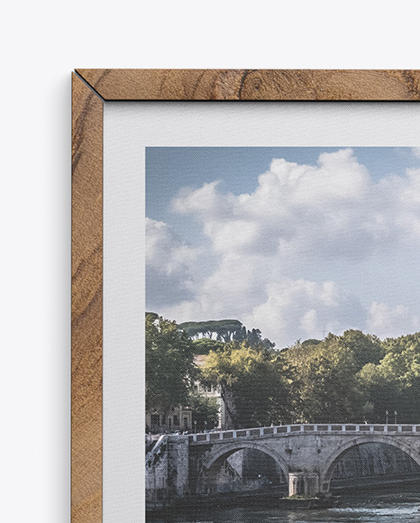 Wooden Frame w/ Textured Picture Mockup