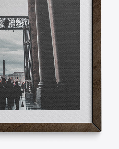 Wooden Frame w/ Textured Picture Mockup