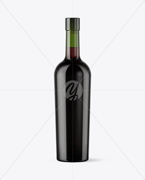 Green Glass Red Wine Bottle Mockup