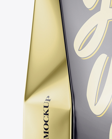 Glossy Metallic Bag Mockup - Half Side View Glossy Metallic Bag Mockup - Half Side View
