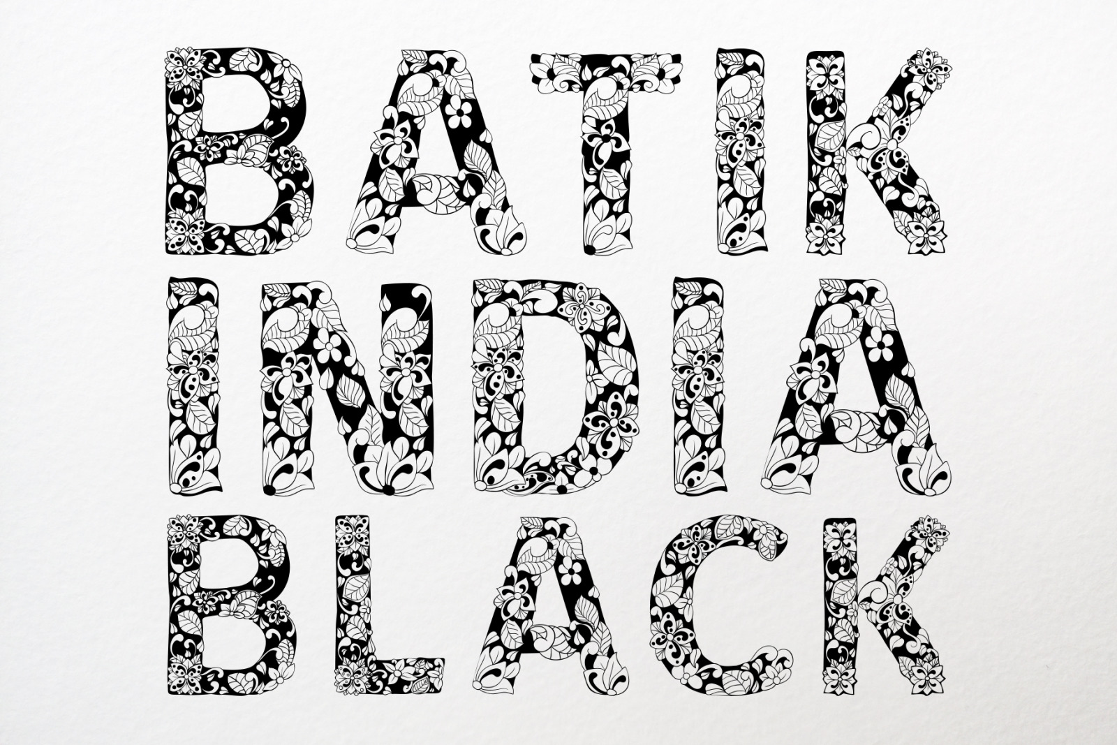 Batik India Black Font