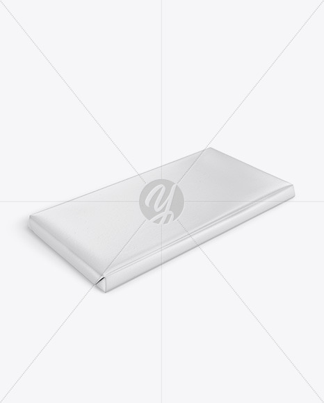 Paper Glossy Chocolate Bar Mockup - Halfside View (High Angle Shot)