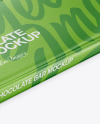 Paper Glossy Chocolate Bar Mockup - Halfside View (High Angle Shot)