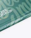 Paper Glossy Chocolate Bar Mockup - Halfside View (High Angle Shot)