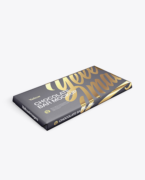 Paper Chocolate Bar Mockup - Halfside View (High Angle Shot)