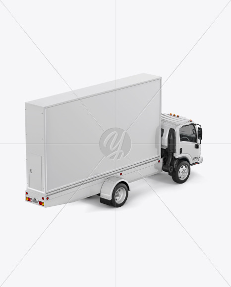 Mobile Billboard Mockup - Back Half Side View (High-Angle Shot)