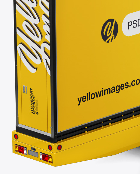 Mobile Billboard Mockup - Back Half Side View (High-Angle Shot)