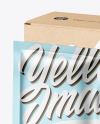 Kraft Paper Box with Metallic Sachet Mockup