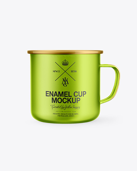 Metallic Enamel Cup Mockup