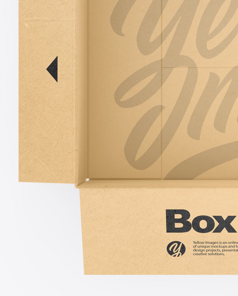 Opened Kraft Box Mockup