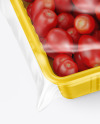 Plastic Tray with Tomatoes Mockup