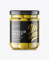 Clear Glass Jar with Olives Mockup