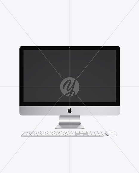 IMac with Keyboard and Mouse Mockup