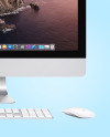 IMac with Keyboard and Mouse Mockup