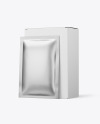 Paper Box with Metallic Sachet Mockup