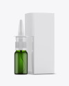 Green Nasal Spray Bottle w/ Box Mockup