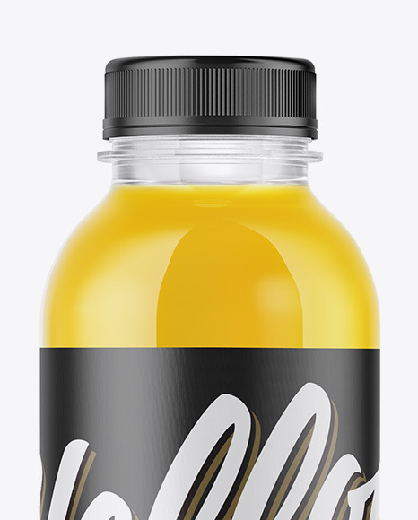 Clear Bottle with Orange Juice Mockup