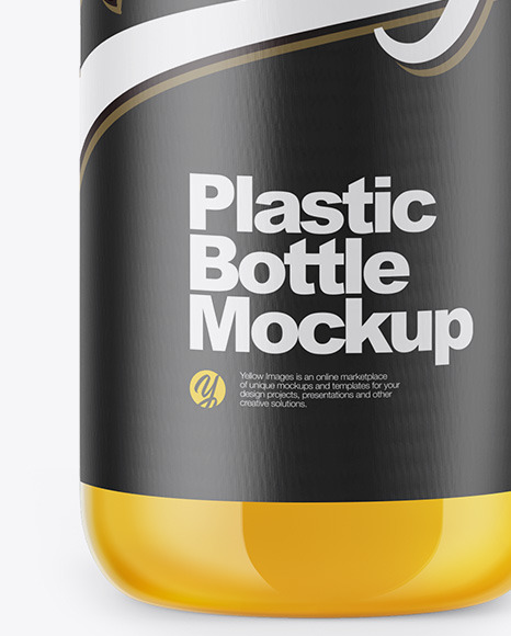 Clear Bottle with Orange Juice Mockup