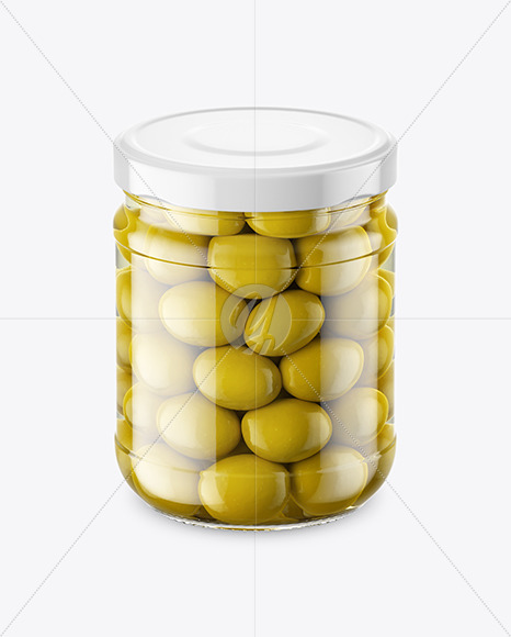 Clear Glass Jar with Olives Mockup